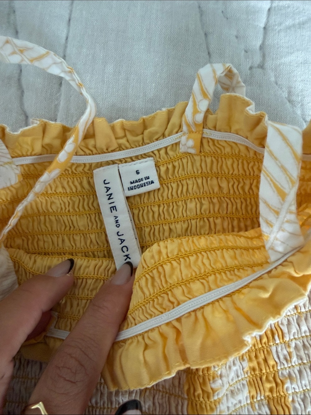 Janie and Jack Yellow and White Floral Smocked Sundress - Picture 2 of 5